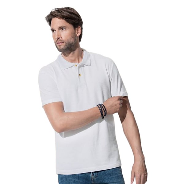 Stedman Herr Bomull Polo L Vit White L