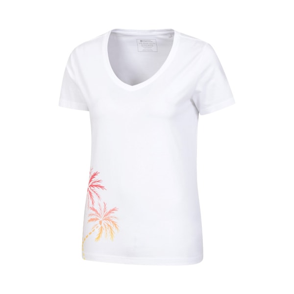 Mountain Warehouse Dam/Damer Palm Tree V-hals T-shirt 8 UK White 8 UK