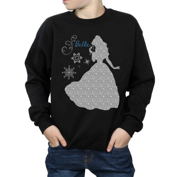 Disney Princess Boys Belle Christmas Silhouette Sweatshirt 5-6 Black 5-6 Years