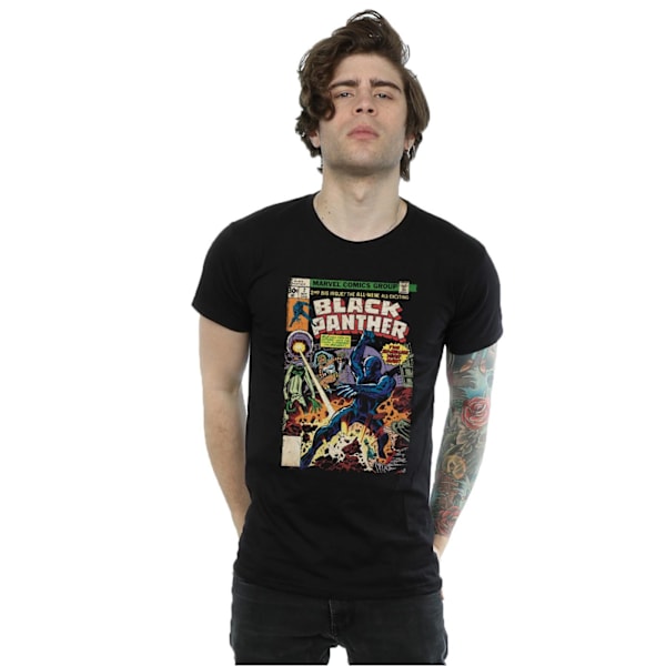 Black Panther Herr Cover Bomull T-shirt XXL Svart Black XXL