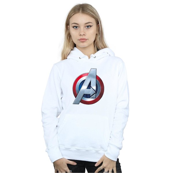 Marvel Womens/Ladies Avengers 3D Logo Hoodie XL Vit White XL