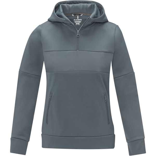 Elevate Life Dam/Damer Anorak Huvtröja Halv Blixtlås Sweatshirt S Steel Grey S