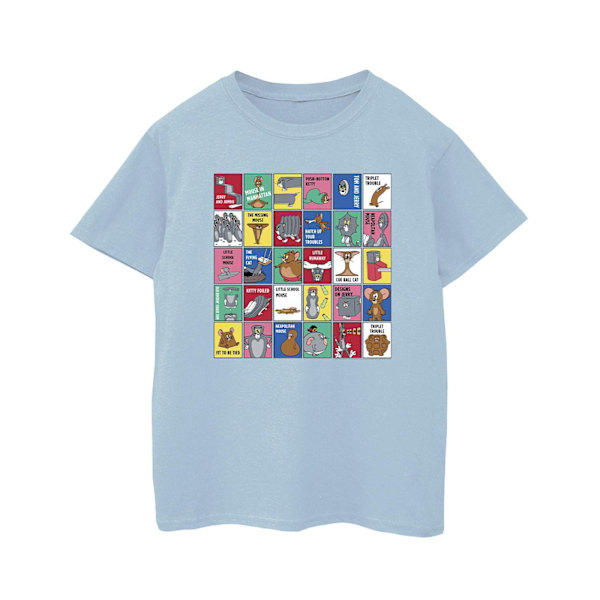 Tom och Jerry Pojkar Rutnät Kvadrater T-shirt 12-13 År Baby Blue Baby Blue 12-13 Years