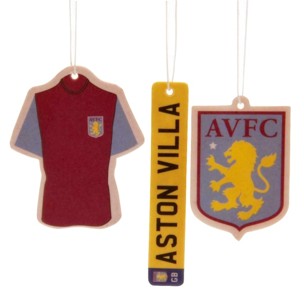 Aston Villa FC Luftfräschare Set (3-pack) One Size Gul/Blå Yellow/Blue/Burgundy One Size