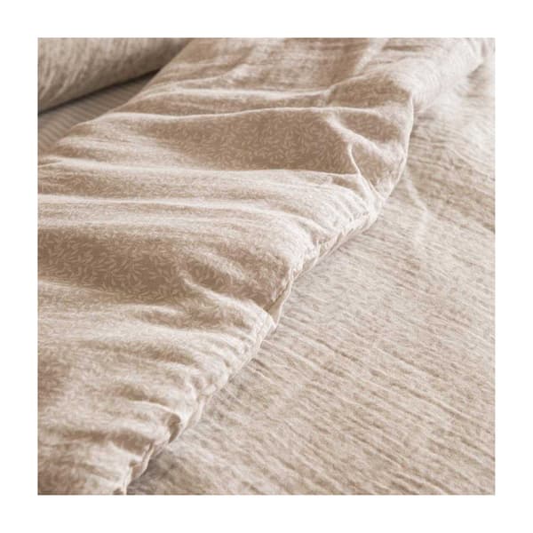 Yard Perrie Leaf Muslin Vändbart Påslakanset i Bomull King Natural King