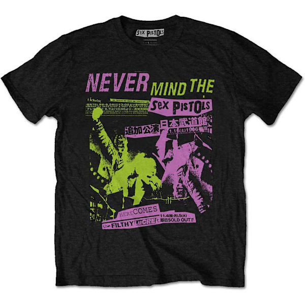 Sex Pistols Unisex Vuxen Japansk Affisch T-Shirt M Svart Black M