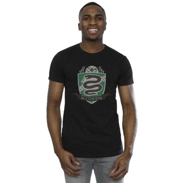 Harry Potter T-shirt för män med Slytherin-bröstmärke, XXL, svart Black XXL