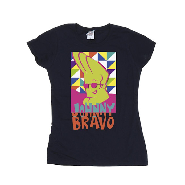 Johnny Bravo Dam/Damer Multi Triangles Pop Art Bomull T-shirt Navy Blue S