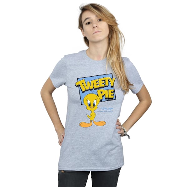 Looney Tunes Dam/Damer Tweety Bomull Boyfriend T-Shirt XL S Sports Grey XL