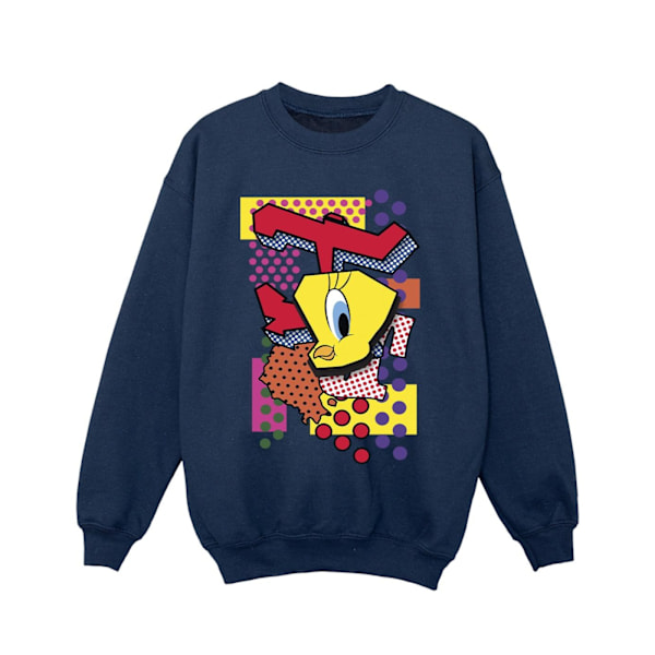 Looney Tunes Girls Tweety Pop Art Sweatshirt 9-11 år Marinblå Navy Blue 9-11 Years