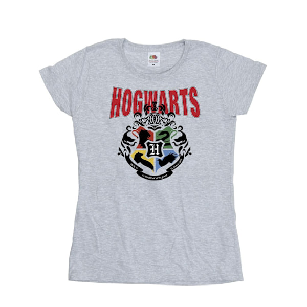 Harry Potter Dam/Kvinnor Hogwarts Emblem Bomull T-shirt S Spo Sports Grey S