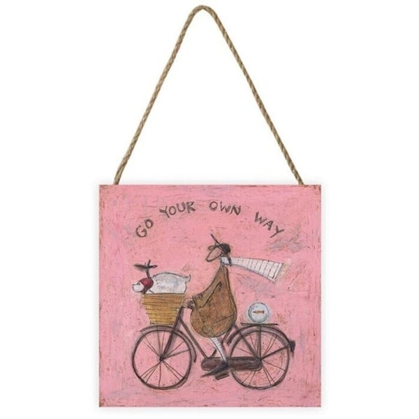 Sam Toft Go Your Own Way Träskylt En Storlek Rosa/Brun Pink/Brown One Size