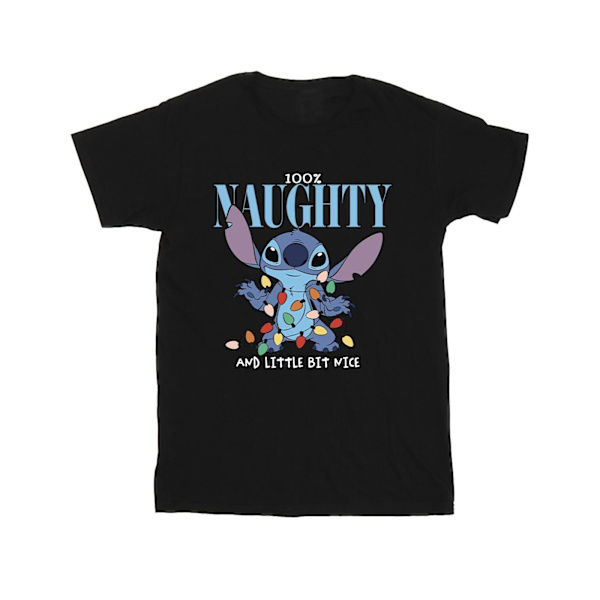 Disney Girls Lilo & Stitch Naughty & Nice Bomull T-shirt 3-4 år Black 3-4 Years
