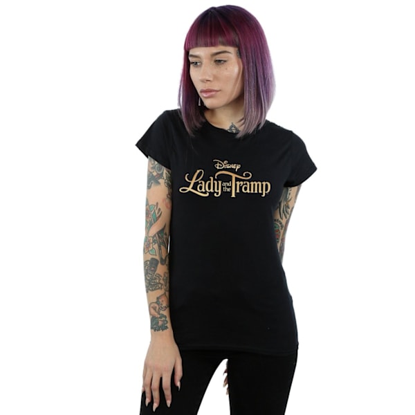 Disney Dam/Kvinnor Lady Och Lufsen Klassisk Logotyp Bomull T-Shirt S Black M