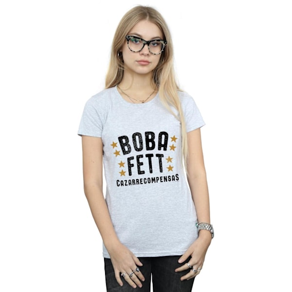 Star Wars Dam/Kvinnor Boba Fett Legends Tribute Bomull T-Shir Sports Grey M
