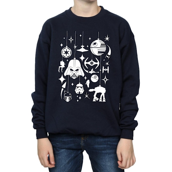 Star Wars Jul Dekorationer Sweatshirt för Pojkar 7-8 År Marinblå Navy Blue 7-8 Years