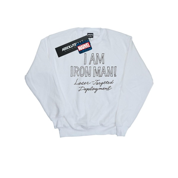 Marvel Herr I Am Iron Man Sweatshirt S Vit White S