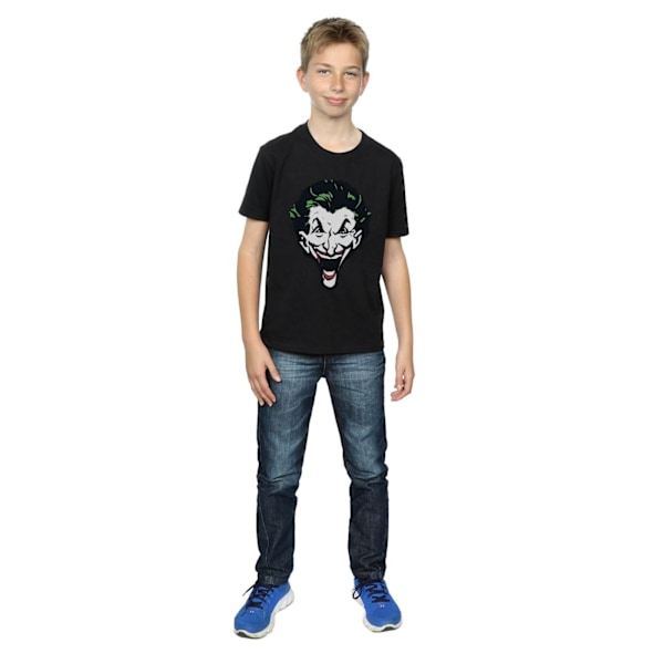 DC Comics Pojkar The Joker Stor Ansikte T-shirt 7-8 År Svart Black 7-8 Years
