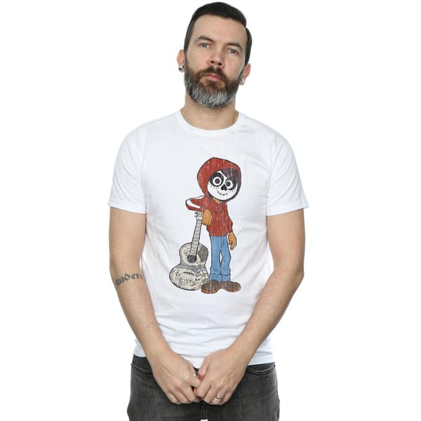 Disney Herr Coco Miguel Med Gitarr T-Shirt S Vit White S