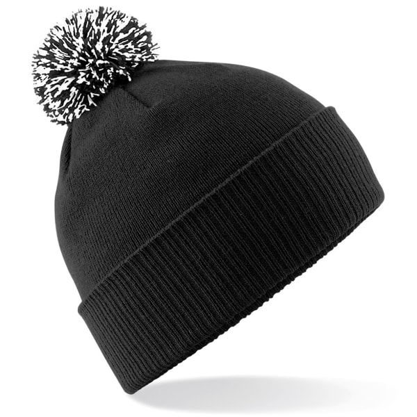 Beechfield Girls Snowstar Duo Extreme Winter Hat One Size Svart Black/White One Size