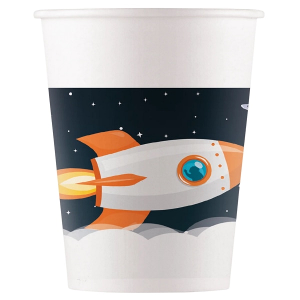 Procos med en Astronaut Party Cup (paket med 8) One Size Wh White/Black One Size