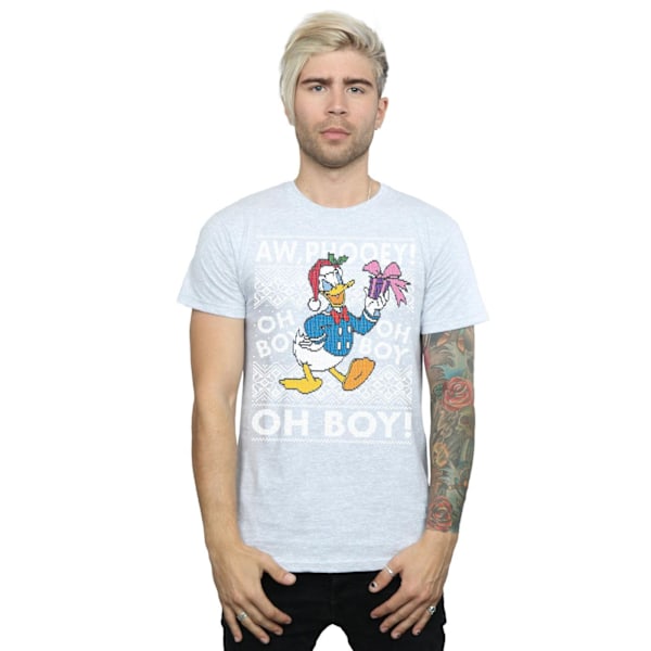 Disney Herr Donald Duck Jul Fair Isle T-shirt L Sports Grå Sports Grey L