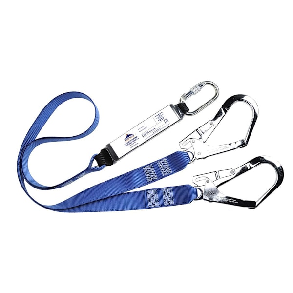 Portwest FP51 Webbed Shock Absorber Dubbel Lanyard En Storlek Roy Royal Blue One Size