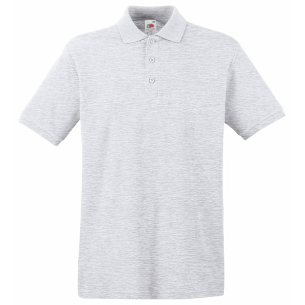 Fruit Of The Loom Premium Herr Poloskjorta Kortärmad 2XL Heather Heather Grey 2XL