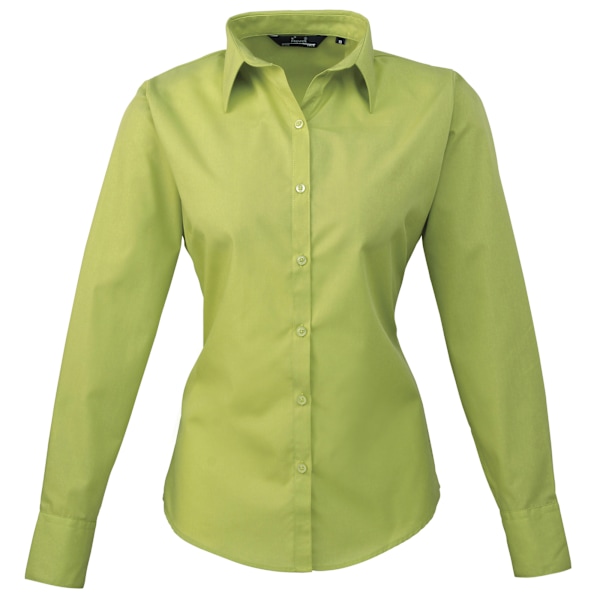 Premier Dam/Dam Poplin Långärmad Blus 10 Lime Lime 10