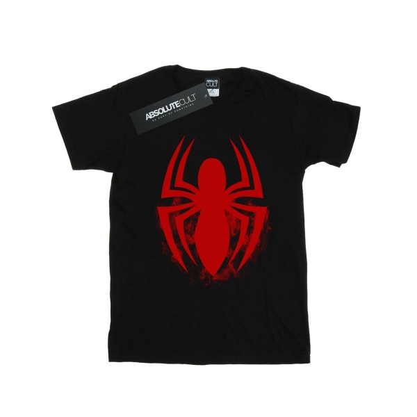 Marvel Girls Spider-Man Logo Emblem T-shirt bomull 7-8 år Bl Black 7-8 Years