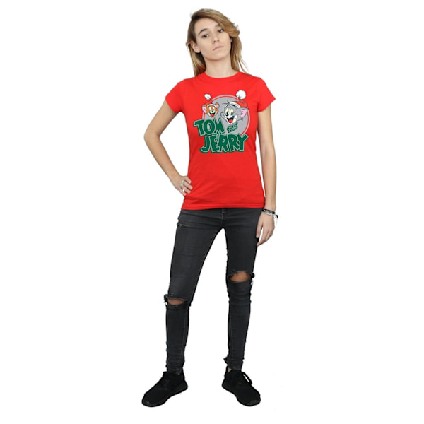 Tom And Jerry Dam/Damer Julhälsningar Bomull T-shirt Red M
