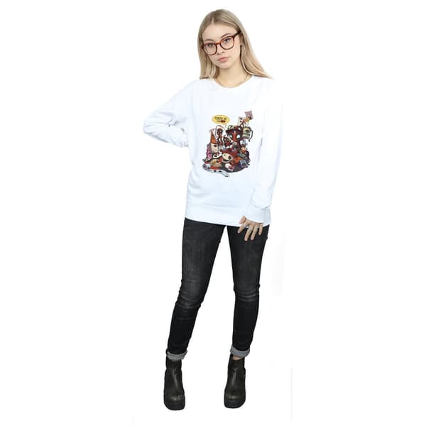 Marvel Womens/Ladies Deadpool Merchandise Royalties Sweatshirt White S