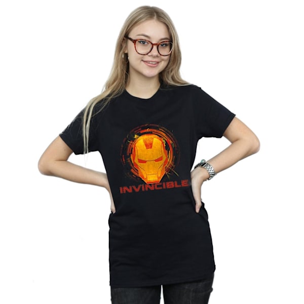 Marvel Womens/Ladies Avengers Iron Man Invincible Cotton Boyfri Black S