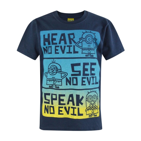 Minions Official Childrens/Kids No Evil T-Shirt 3-4 Years Blue Blue 3-4 Years