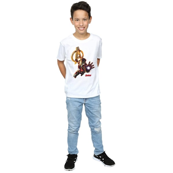 Marvel Boys Iron Man Pose T-shirt 5-6 år Vit White 5-6 Years