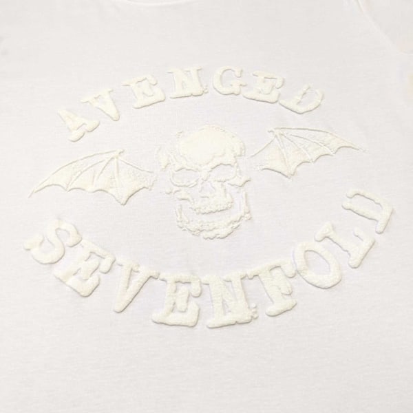 Avenged Sevenfold Unisex Adult Classic Deathbat Bomull Hi-Build White M