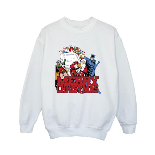 DC Comics Boys Batman Merry Christmas Comic Sweatshirt 9-11 år White 9-11 Years