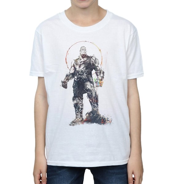 Marvel Boys Avengers Infinity War Thanos Sketch T-Shirt 12-13 år White 12-13 Years