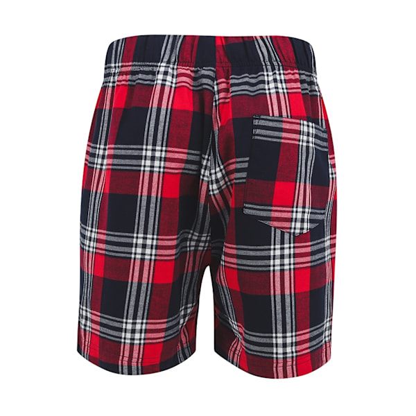 SF Herr Tartan Lounge Shorts L Röd/Marinblå Red/Navy L