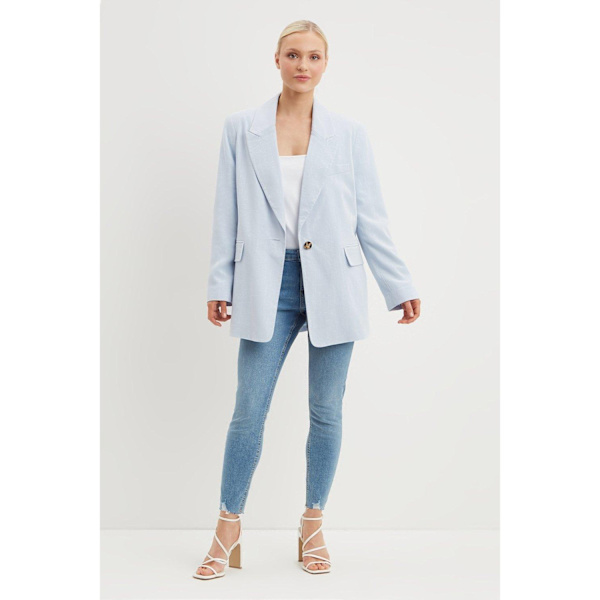 Dorothy Perkins Dam/Damer Linne Boyfriend Jacka 10 UK Ljus Pale Blue 10 UK