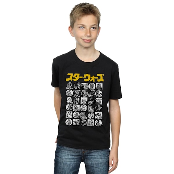 Star Wars Boys Japanska Karaktär Miniatyrbild T-shirt 3-4 År B Black 3-4 Years