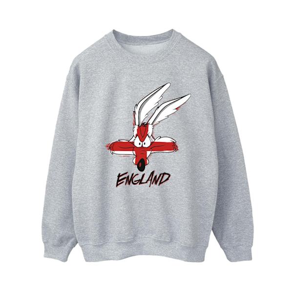 Looney Tunes Dam/Damer Coyote England Face Sweatshirt XL Sp Sports Grey XL