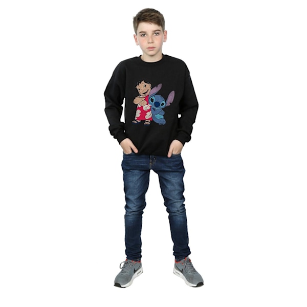 Lilo & Stitch Klassisk Sweatshirt för Pojkar 7-8 År Svart Black 7-8 Years