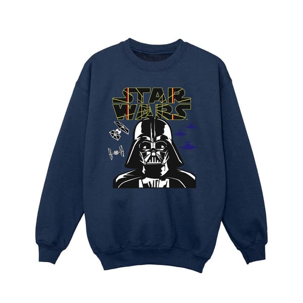 Star Wars Flickor Darth Vader Comp Logotyp Tröja 5-6 År Marinblå Navy Blue 5-6 Years