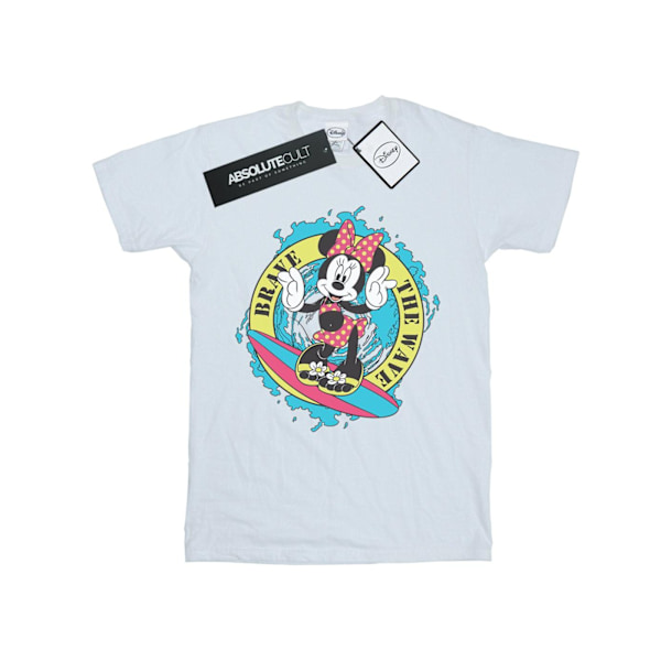 Disney Dam/Damer Minnie Mouse Brave The Wave Bomull Boyfriend T-shirt White S