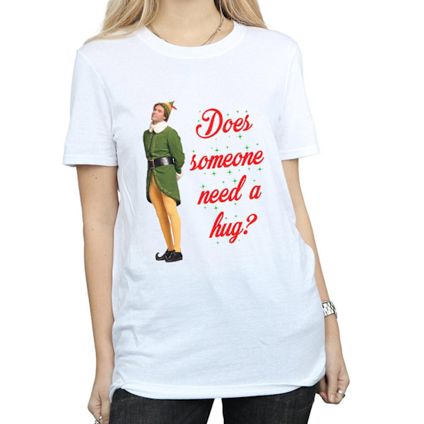 Elf Womens/Ladies Hug Buddy Cotton Boyfriend T-Shirt XXL Vit White XXL