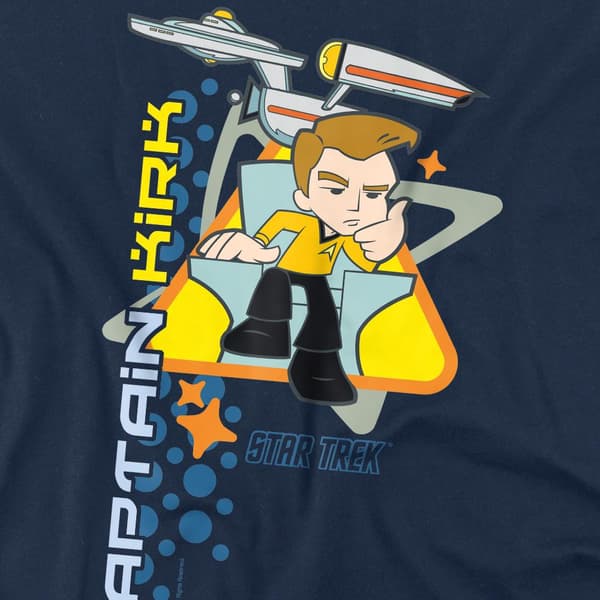 Star Trek Quogs Herr Captain´s Stol T-Shirt M Marinblå Navy M