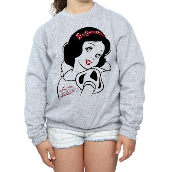 Disney Princess Flickor Snövit Glitter Sweatshirt 12-13 År Sports Grey 12-13 Years