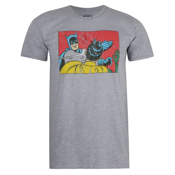 Batman Mens Slap T-Shirt L Grå Marl Grey Marl L