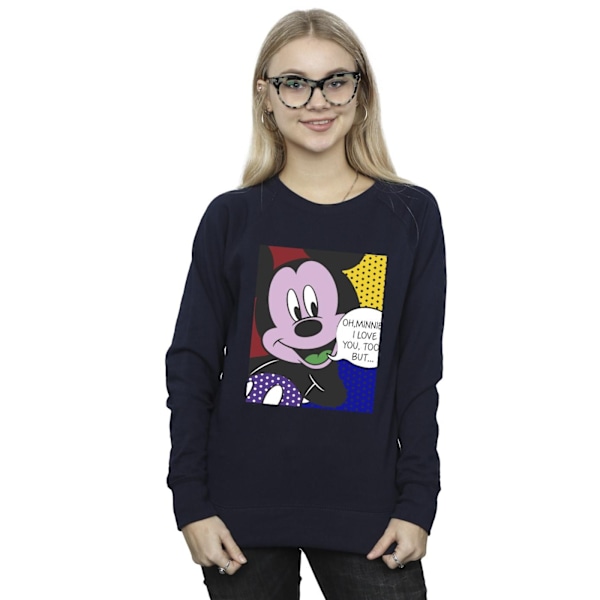 Disney Womens/Ladies Mickey Mouse Oh Minnie Pop Art Sweatshirt Navy Blue S